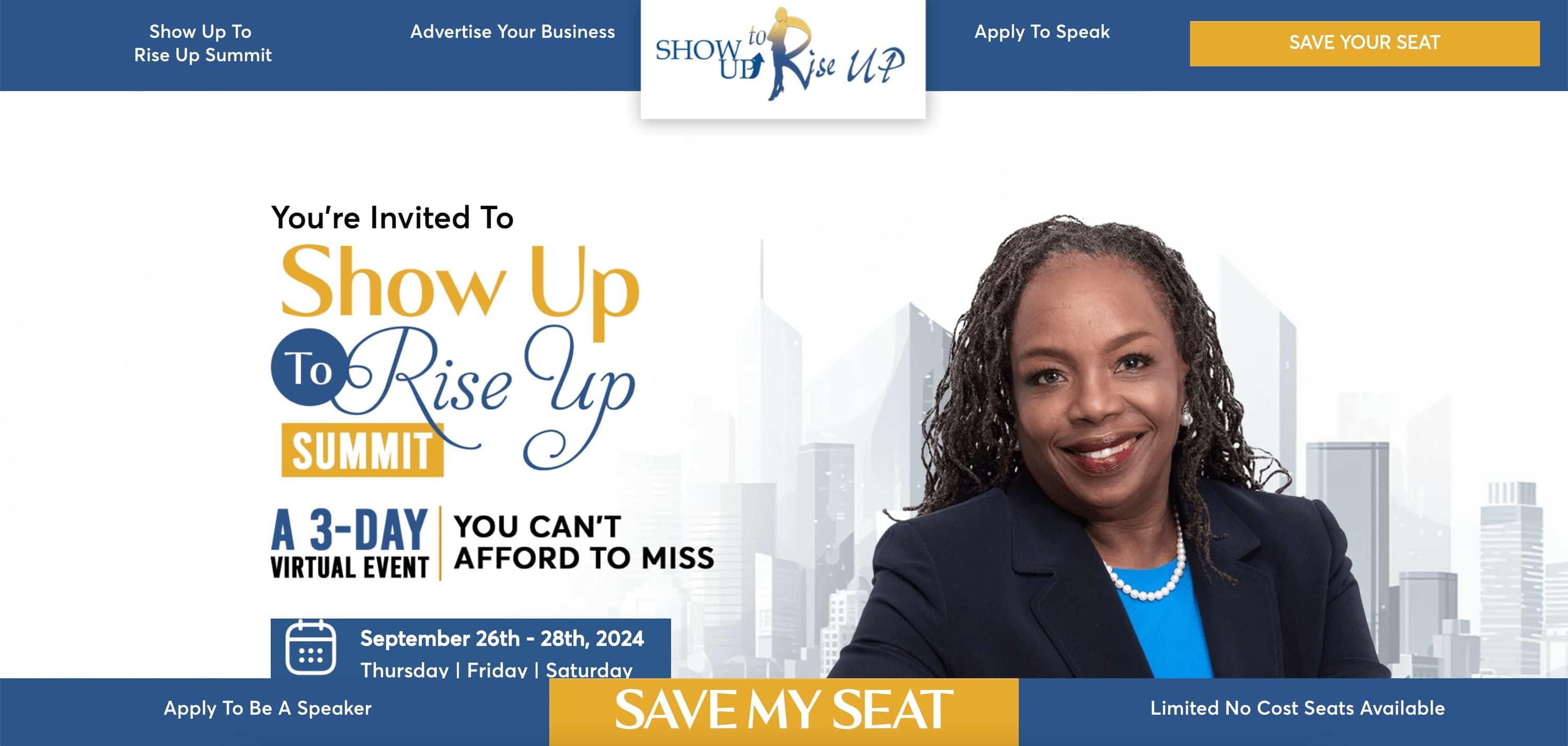 Registration Sales Page Show Up To Rise Up Summit Dr. Madeline Ann