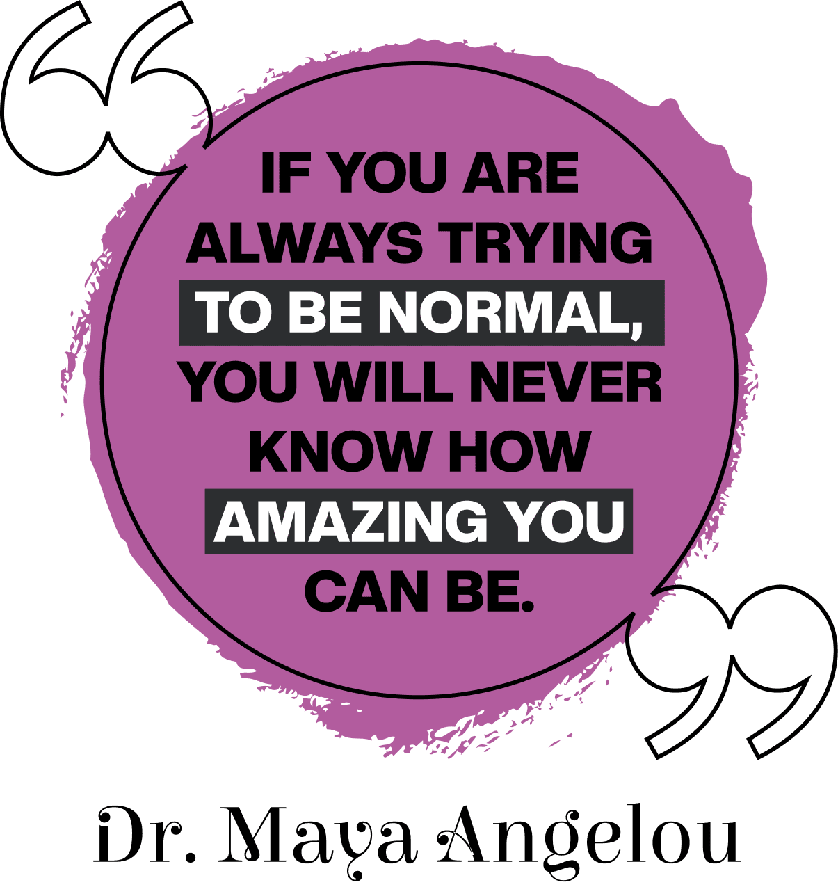 IF YOU ARE ALWAYS TRYING TO BE NORMAL, YOU WILL NEVER KNOW HOW AMAZING YOU CAN BE.